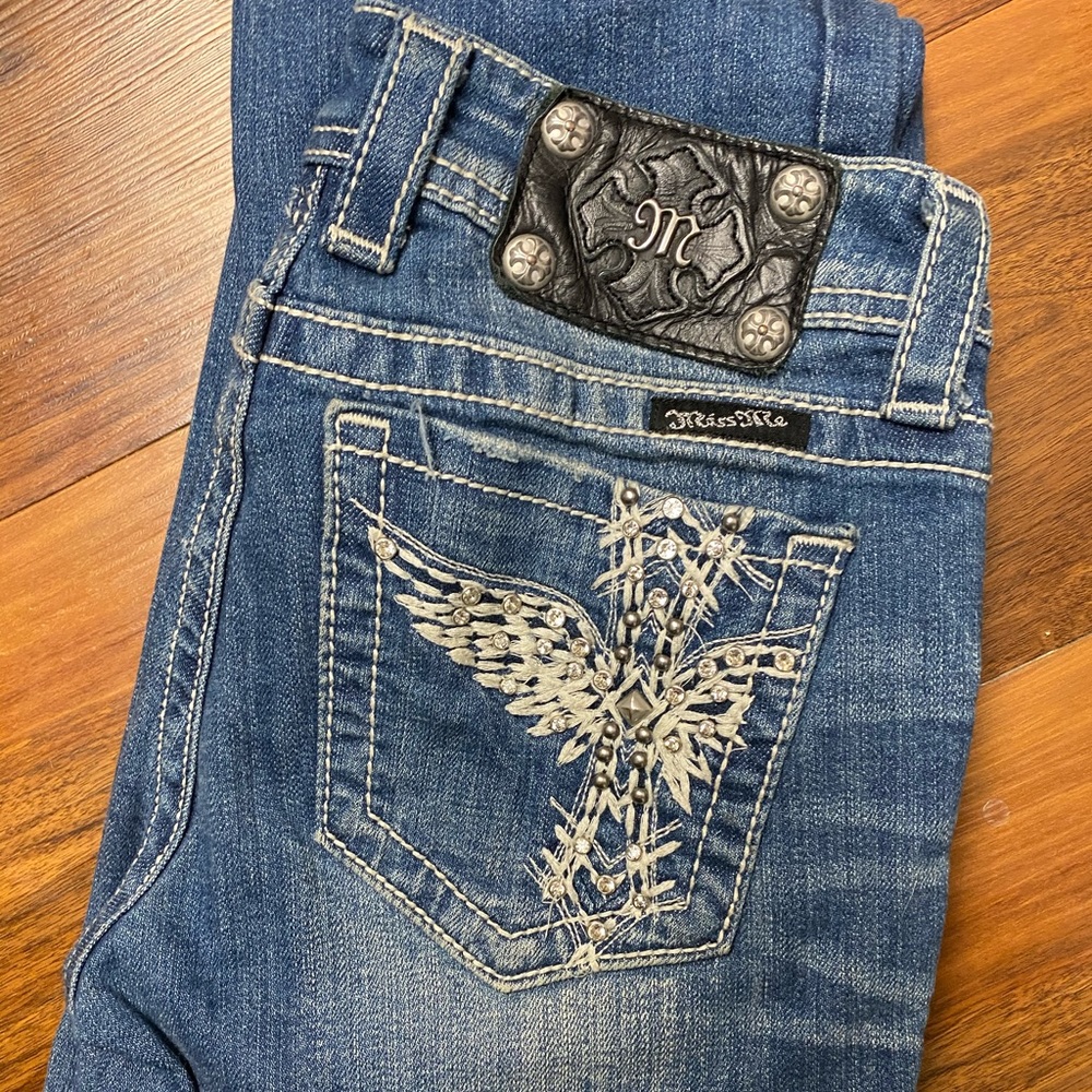 Angel Wing Cross Miss Me Jeans